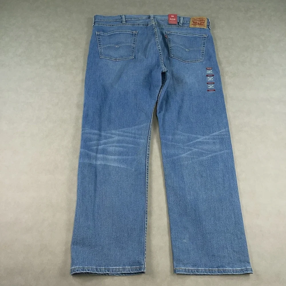 Levis 505‎ Jeans Mens Regular Fit Straight Leg 42x30 Extra Room In Thighs NWT
